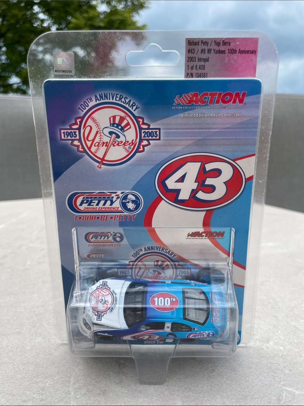 NIB NY Yankees 100th Anniversary 2003 Richard Petty #43/Yogi Berra #8 Die-Cast